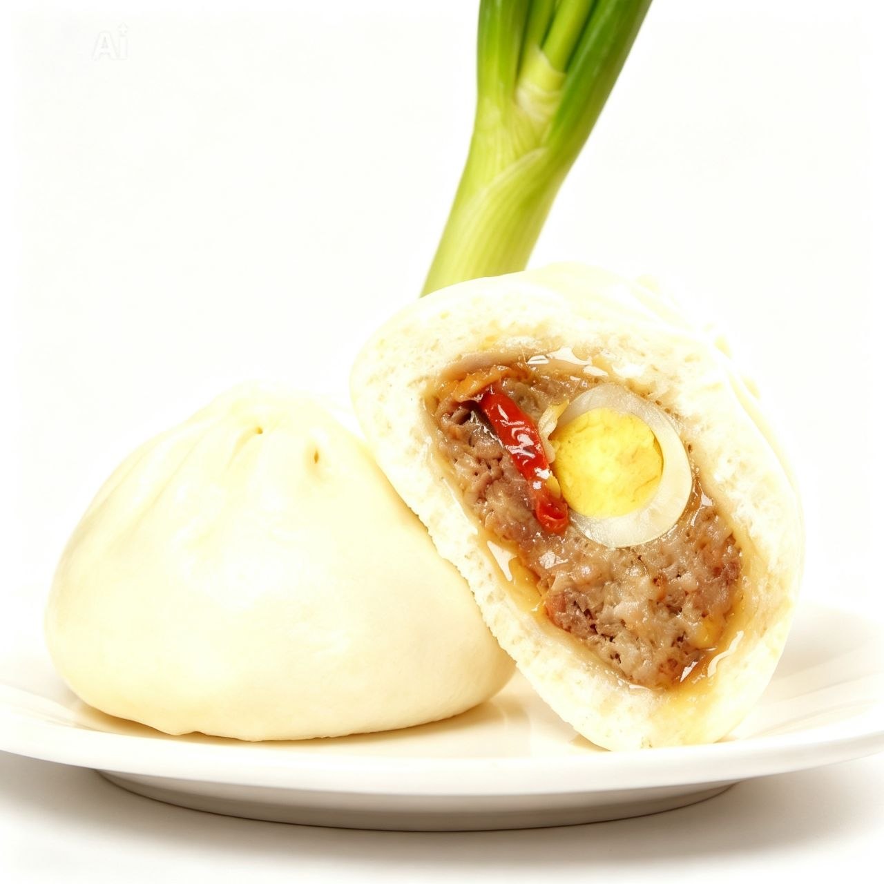 Pork and quail egg bun